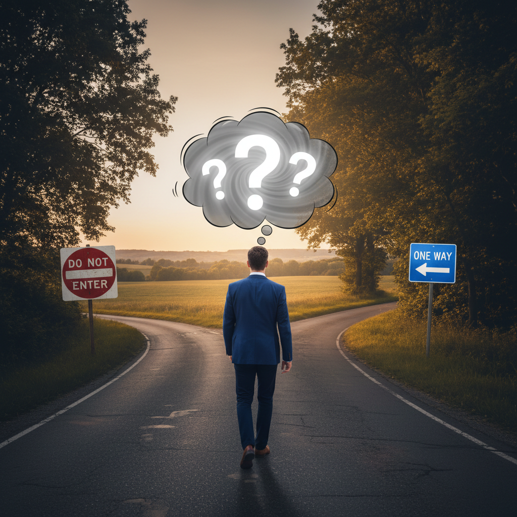 Man choosing which road to choose - Jesus Christ is Lord Man choosing which road to choose